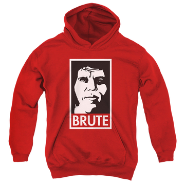 Red youth hoodie for ages 8 to 12 with The Princess Bride Brute graphic