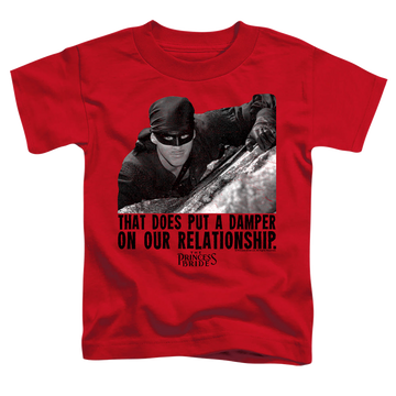 Red toddler t-shirt with The Princess Bride Damper graphic