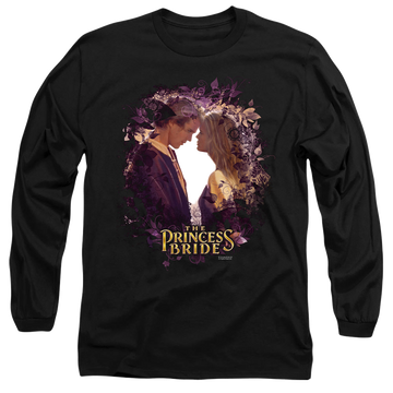 Black men's long sleeve t-shirt with The Princess Bride Young Love graphic