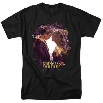 Black men's regular fit t-shirt with The Princess Bride Young Love graphic