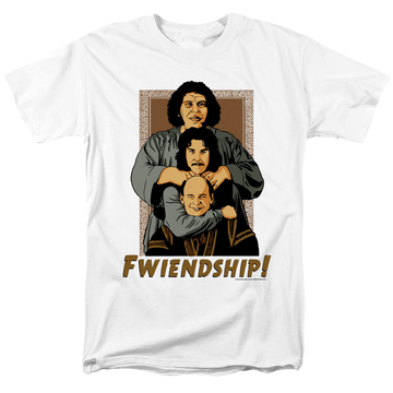 White men's regular fit t-shirt with The Princess Bride Fwiendship graphic