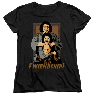 Black women's t-shirt with The Princess Bride Fwiendship graphic
