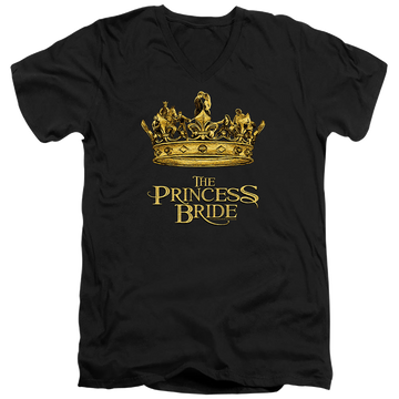 Black men's v-neck t-shirt with The Princess Bride Crown graphic