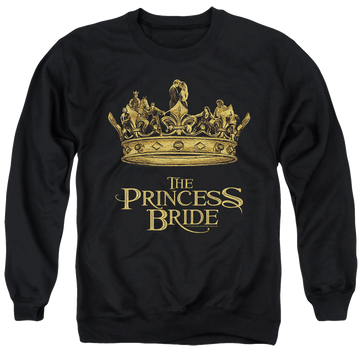 Black men's crewneck sweatshirt with The Princess Bride Crown graphic