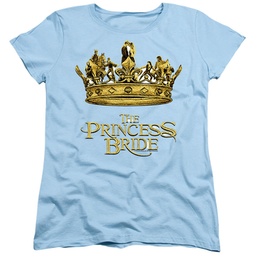 Light blue women's t-shirt with The Princess Bride Crown graphic