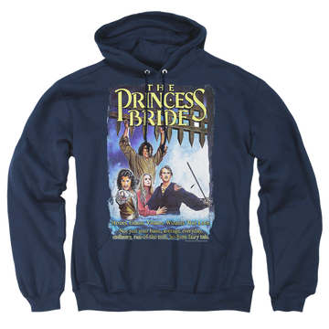 Navy pullover hoodie with The Princess Bride Alt Poster graphic