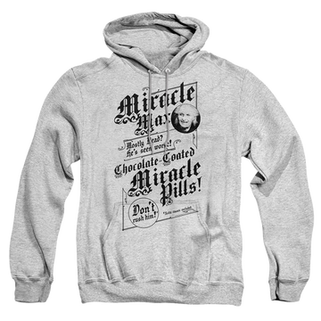 Athletic heather pullover hoodie with The Princess Bride Miracle Max graphic