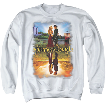 White men's crewneck sweatshirt with The Princess Bride Poster Reflection graphic