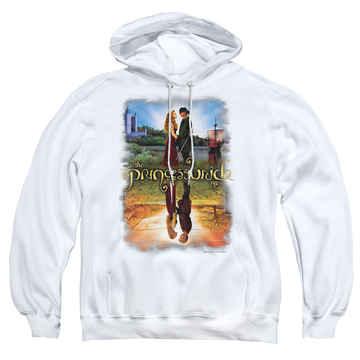 White pullover hoodie with The Princess Bride Poster Reflection graphic