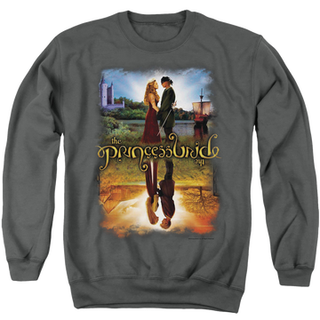 Charcoal men's crewneck sweatshirt with The Princess Bride Poster Reflection graphic