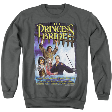 Charcoal men's crewneck sweatshirt with The Princess Bride Alt Poster graphic