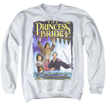 White men's crewneck sweatshirt with The Princess Bride Alt Poster graphic