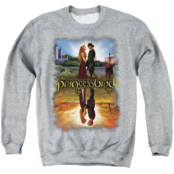 Athletic heather men's crewneck sweatshirt with The Princess Bride Poster Reflection graphic