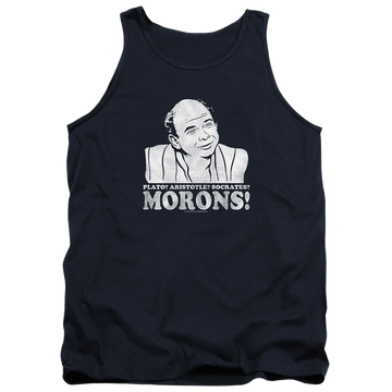 Navy men's tank with The Princess Bride Morons graphic