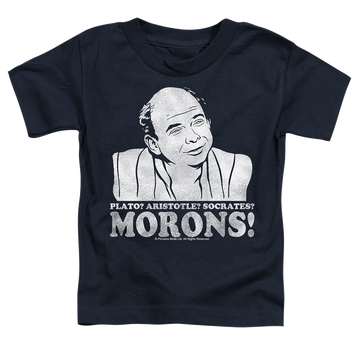 Navy toddler t-shirt with The Princess Bride Morons graphic