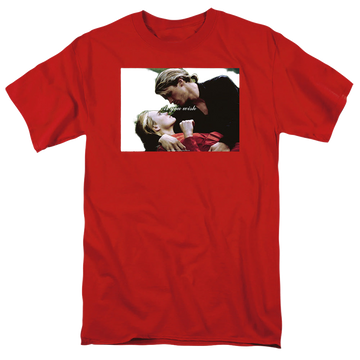 Red men's regular fit t-shirt with The Princess Bride As You Wish graphic