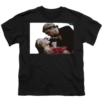 Black youth t-shirt for ages 8 to 12 with The Princess Bride As You Wish graphic