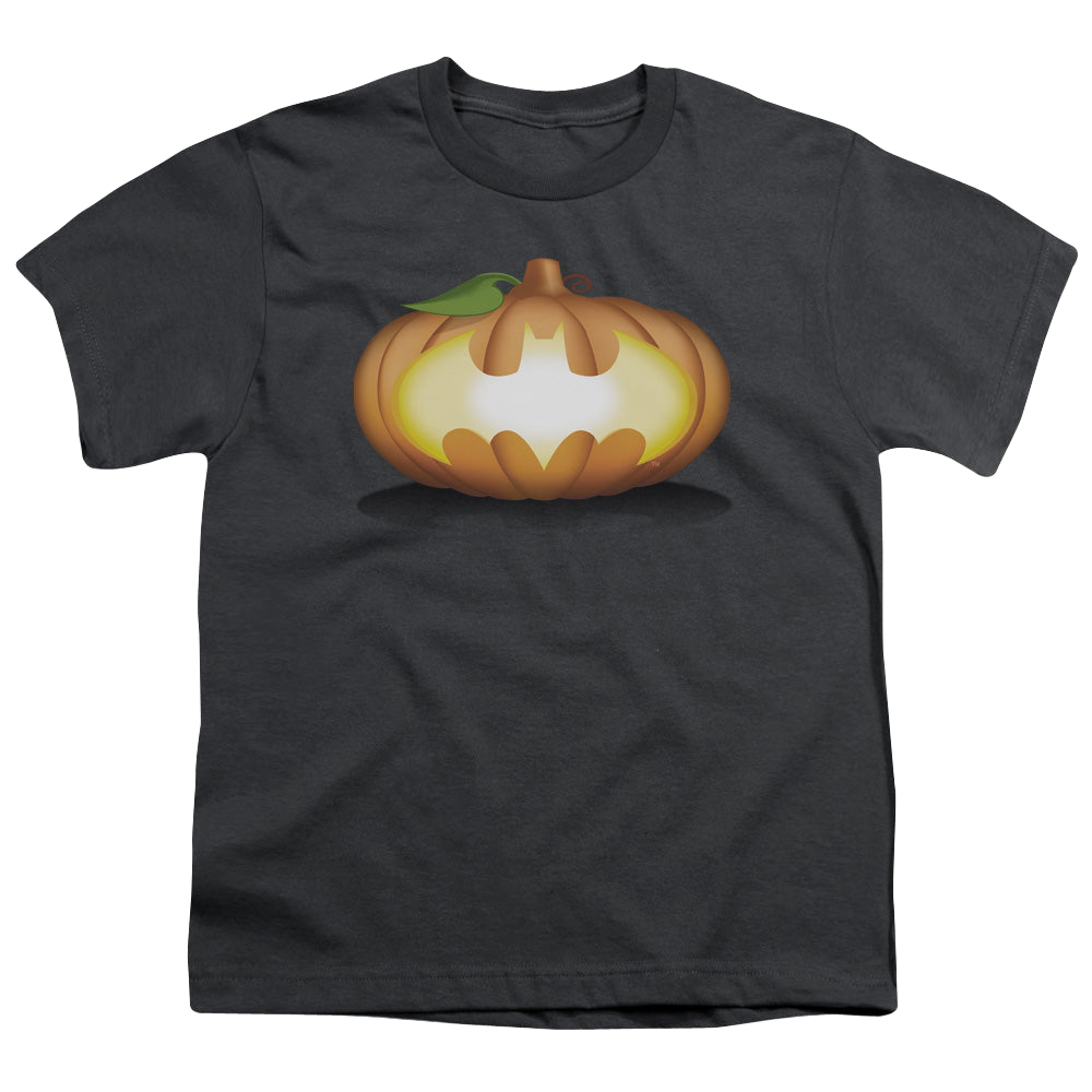 DC Batman Bat Pumpkin Logo - Youth T-Shirt Youth T-Shirt (Ages 8-12) Batman   