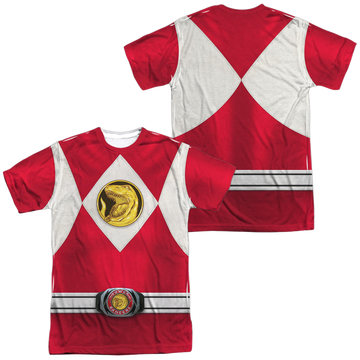 Mighty Morphin Power Rangers Red Ranger Emblem (Front/Back Print) - Men's All-Over Print T-Shirt Men's All-Over Print T-Shirt Power Rangers   