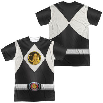 Mighty Morphin Power Rangers Black Ranger Uniform (Front/Back Print) - Men's All-Over Print T-Shirt Men's All-Over Print T-Shirt Power Rangers   