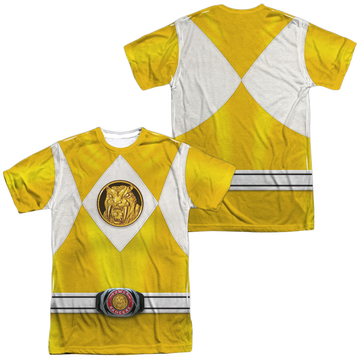 Mighty Morphin Power Rangers Yellow Ranger Emblem (Front/Back Print) - Men's All-Over Print T-Shirt Men's All-Over Print T-Shirt Power Rangers   