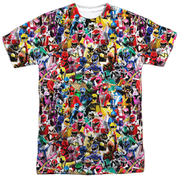 Mighty Morphin Power Rangers Crowd Of Rangers - Men's All-Over Print T-Shirt Men's All-Over Print T-Shirt Power Rangers   