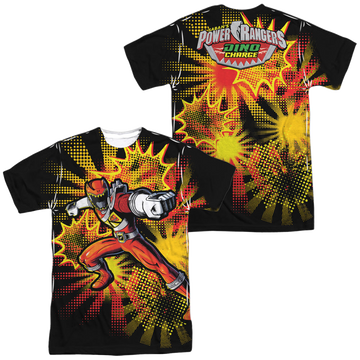 Power Rangers Dino Charge Red Ranger Burst (Front/Back Print) - Men's All-Over Print T-Shirt Men's All-Over Print T-Shirt Power Rangers   