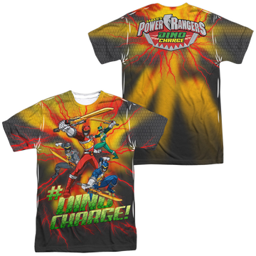 Power Rangers Dino Charge Hashtag (Front/Back Print) - Men's All-Over Print T-Shirt Men's All-Over Print T-Shirt Power Rangers   