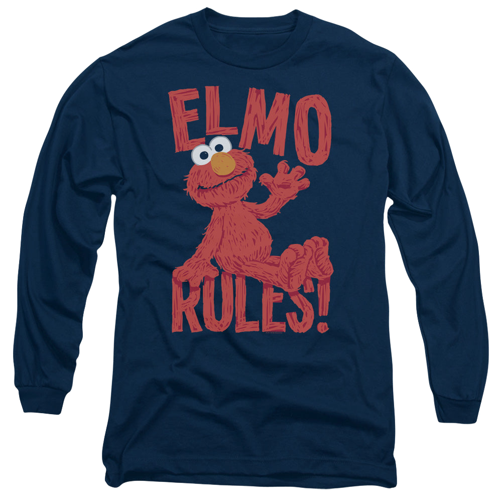 Sesame Street Elmo Rules - Men's Long Sleeve T-Shirt Men's Long Sleeve T-Shirt Sesame Street   