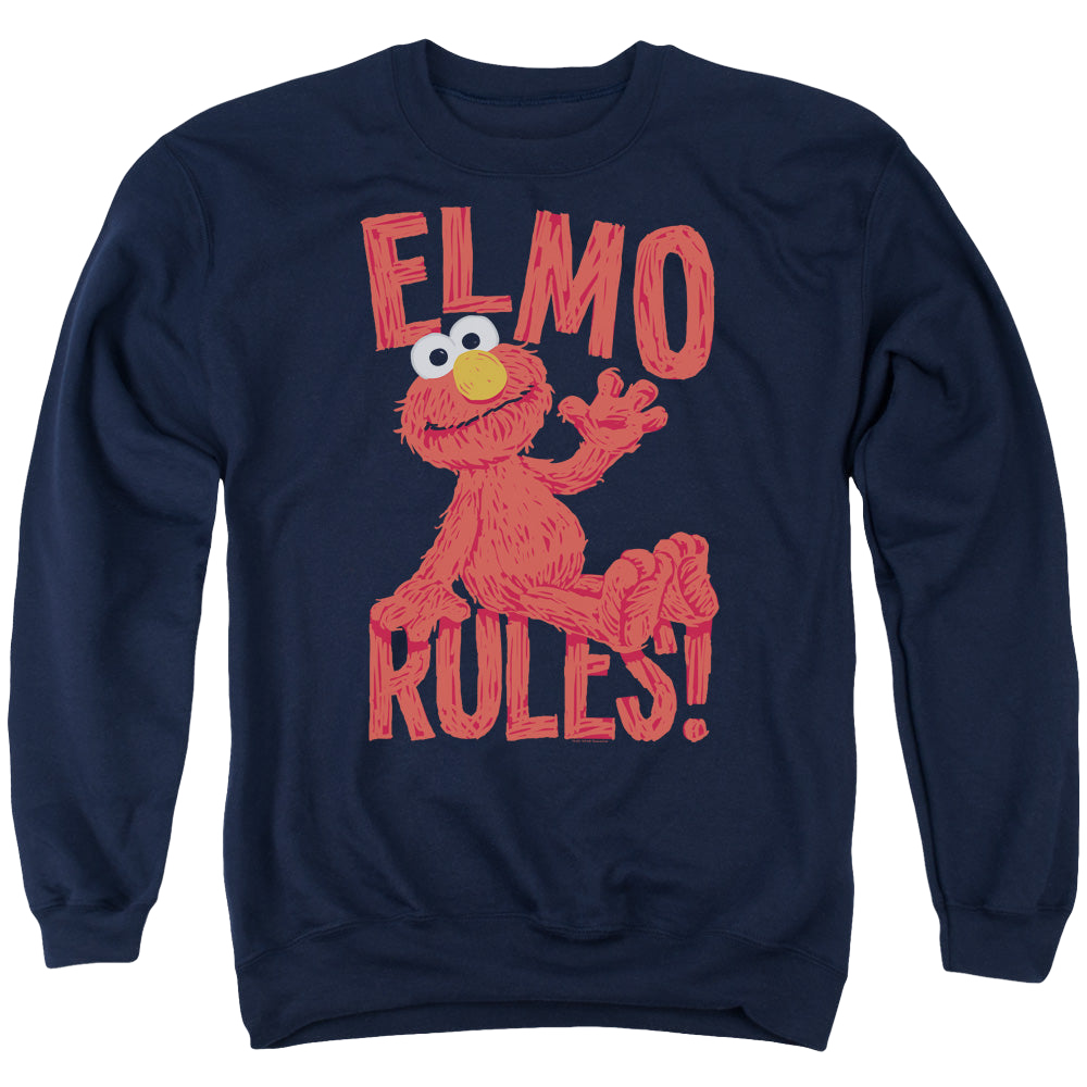 Sesame Street Elmo Rules - Men's Crewneck Sweatshirt Men's Crewneck Sweatshirt Sesame Street   