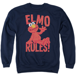 Sesame Street Elmo Rules - Men's Crewneck Sweatshirt Men's Crewneck Sweatshirt Sesame Street   