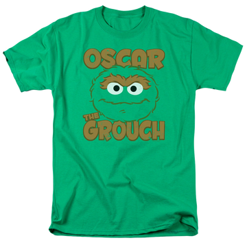 Kelly green men's regular fit t-shirt with Sesame Street Oscar Sandwich graphic