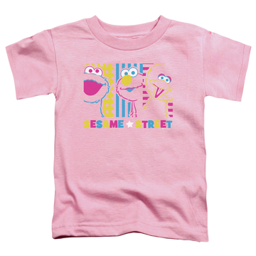 Pink toddler t-shirt with Sesame Street See Em Why graphic