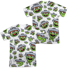 Sesame Street Oscar Face Pattern (Front/Back Print) - Men's All-Over Print T-Shirt Men's All-Over Print T-Shirt Sesame Street   