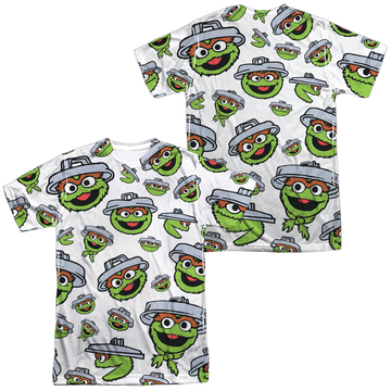 Sesame Street Oscar Face Pattern men's all-over print t-shirt