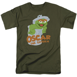 Sesame Street Flat Oscar - Men's Regular Fit T-Shirt Men's Regular Fit T-Shirt Sesame Street   