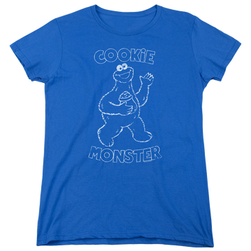 Royal women's t-shirt with Sesame Street Simple Cookie graphic