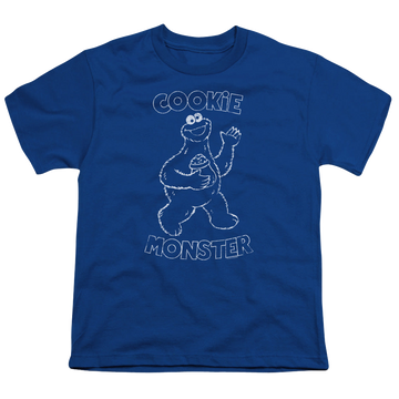 Royal youth t-shirt for ages 8 to 12 with Sesame Street Simple Cookie graphic