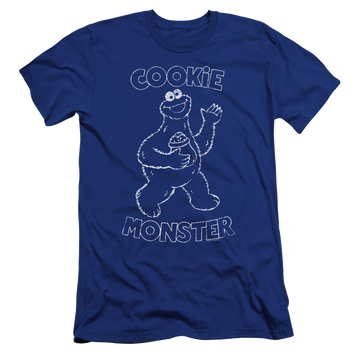 Royal men's premium slim fit t-shirt with Sesame Street Simple Cookie graphic