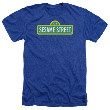 Royal men's heather t-shirt with Sesame Street Logo graphic