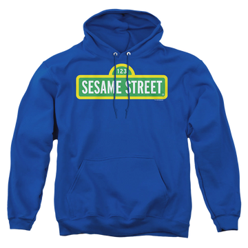 Royal pullover hoodie with Sesame Street Logo graphic