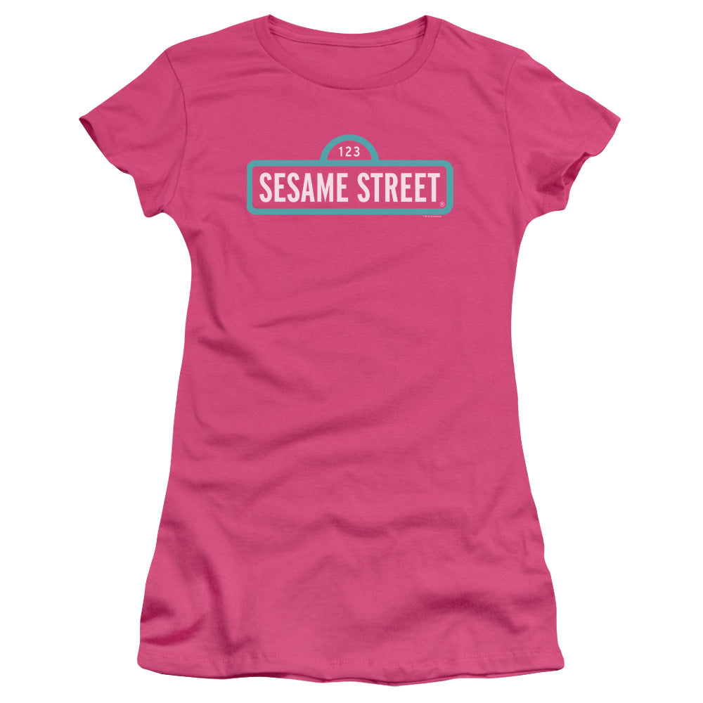 Sesame Street Alt Logo - Juniors T-Shirt Juniors T-Shirt Sesame Street   