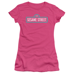 Sesame Street Alt Logo - Juniors T-Shirt Juniors T-Shirt Sesame Street   