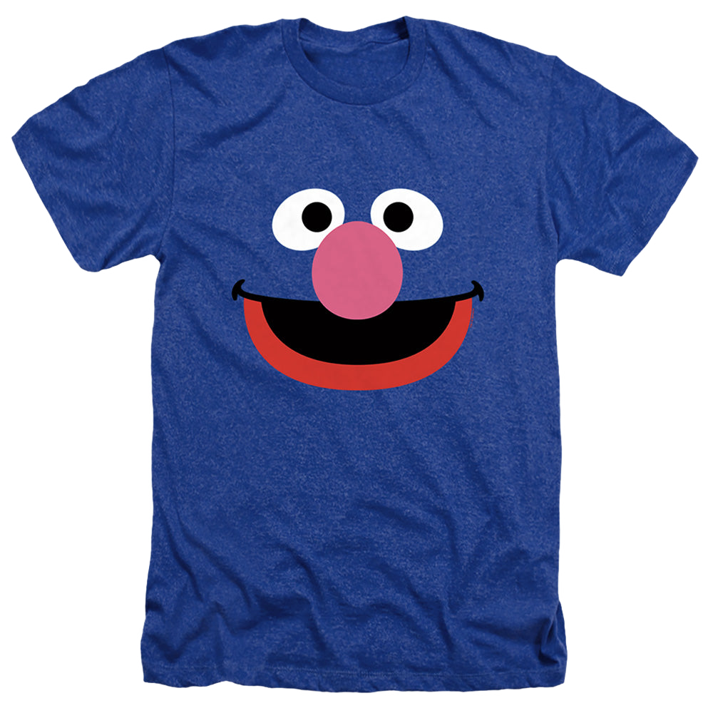 Sesame Street Grover Face - Men's Heather T-Shirt Men's Heather T-Shirt Sesame Street   