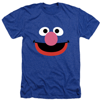 Royal men's heather t-shirt with Sesame Street Grover Face graphic