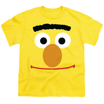 Yellow youth t-shirt for ages 8 to 12 with Sesame Street Bert Face graphic