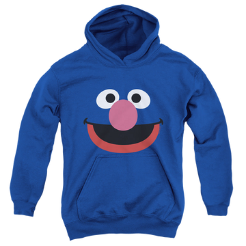 Royal youth hoodie for ages 8 to 12 with Sesame Street Grover Face graphic