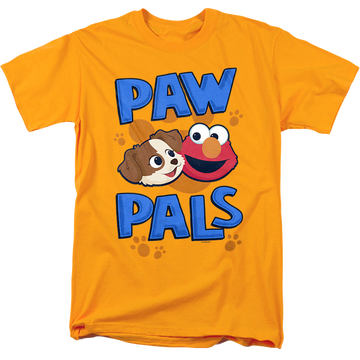 Gold men's regular fit t-shirt with Sesame Street Paw Pals graphic