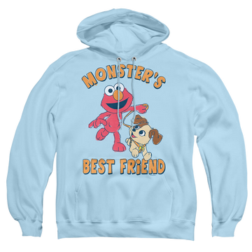 Light blue pullover hoodie with Sesame Street Monster's Best Friend graphic