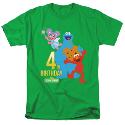 Sesame Street 4Th Birthday - Men's Regular Fit T-Shirt Men's Regular Fit T-Shirt Sesame Street   